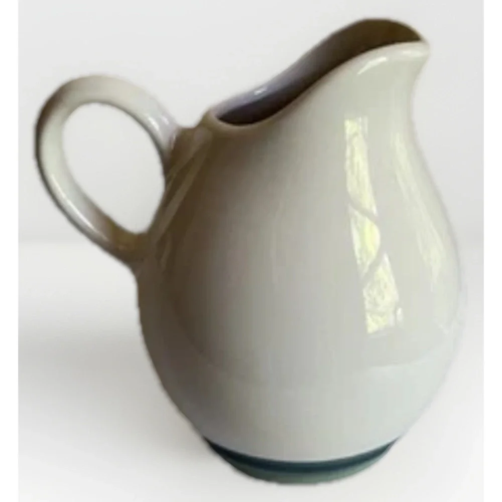 Vintage Pfaltzgraff Pitcher Creamer Ocean Breeze Mid Century Farmhouse Green